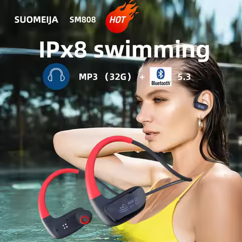 Suomeija Wireless Bluetooth 5.3 Earbuds IPX8 Waterproof for Swimming/Running/Gym 12H Playtime with C