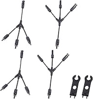 Solar Y Branch Connectors, Solar Panel Parallel Connectors, 1 to 3 Solar Cable Wire Plug Tool Kit (2