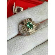 CINCIN BATU ZAMRUD GRED (EMERALD) ASLI SILVER KUALITI