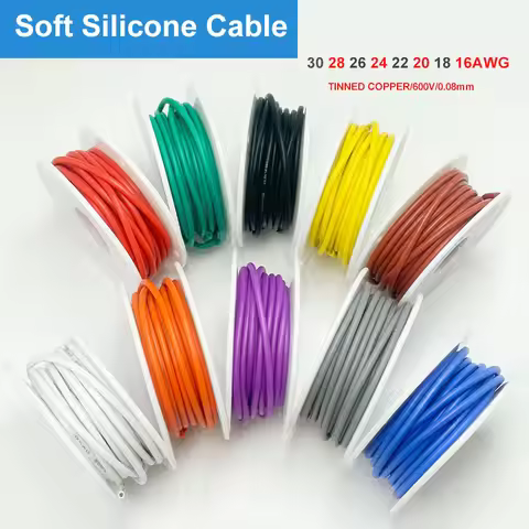 Silicone Wire 16awg 18awg 20awg 22awg 24awg 26awg 28awg 30awg Flexible Tinned Copper Connecting Wire