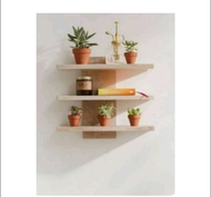 kệ treo tường 3 thanh ngang kích thước 50x13 gỗ thông tự nhiên nhập khẩu