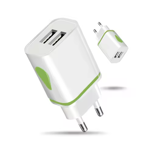 USB Charger Dual Ports 5V 2A Travel Wall Adapter EU US Plug For iPhone 14 15 16 Pro Max Samsung Xiao
