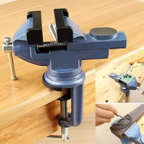 2 Inch Table Vise Clamp On Work Bench Vise 360 Degree Rotation Base Adjustable Woodworking Vise 360°