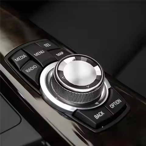 N61R-Console Multimedia Knob Switch Button Cover Trim For BMW 1 2 3 4 5 7 X1 X3 X4 X5 X6 7-Button Id