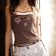 Madememum-makemesweat/tie-neck shirt (tie-neck Halter Top)