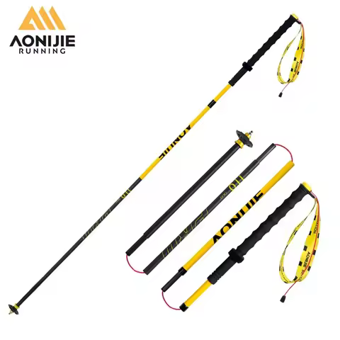 AONIJIE Camping Hiking Walking Stick Carbon Fiber Trekking Poles Portable Lightweight Folding Climbi