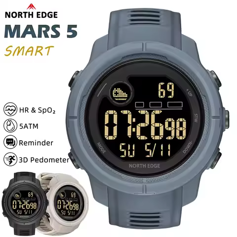 NORTH EDGE New Men's Digital Watch Heart Rate Calories Pedometer Blood Oxygen Monitoring Sports Wate