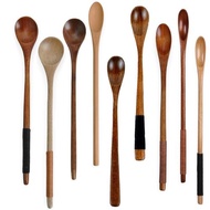 中式實木勺木質長柄攪拌勺咖啡勺蜂蜜攪拌棒有漆家用木勺調羹勺子