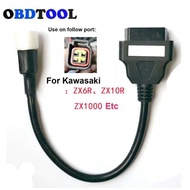 Obd2 Convert Cable Kawasaki 4 6 EFI Motorcycle Detector OBD 16 Adapter Diagnostic Connector