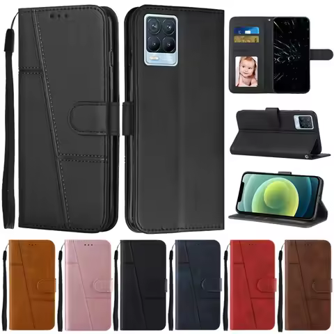 Realme 8 Case Card Slot Wallet Phone Case on For Funda OPPO Realme 8 Cases sFor OPPO Realme 8 Pro Re