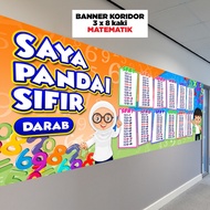 BANNER KORIDOR, Sifir Matematik DARAB, Keceriaan Kelas 3 x 8 kaki #bnrb