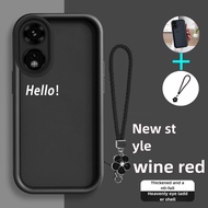 Casing For OPPO A17 A17K A38 A18 A97 5G A60 minimalist Hello liquid stepped silicone soft case