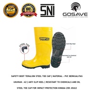 Gosave Teralion Safety Rubber Boots Steel Toe SNI Standard 42 Gosave Safety Boot Teralion Yellow Wit