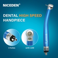 NICEDEN dental ชุดเครื่องมือทันตกรรม LED สีสันสดใส ไฮสปีด แฮนด์พีซ 3 สเปรย์น้ำ แรงบิดสูง ปุ่มกด เสีย