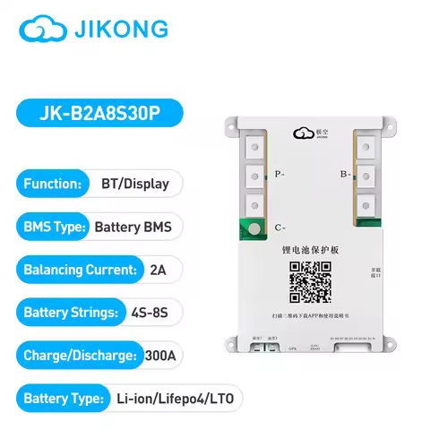 JIKONG JK-B2A8S30P BMS Li-ion/ Lifepo4/ LTO Battery 4S-8S Active Balance Smart Power Management Syst
