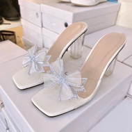 Guốc dép nữ 5 7 9 phân quai trong kết NƠ XOÀN gót TRONG xi bóng LT (DGM008)