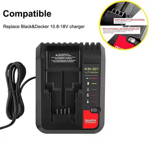 High Quality For Black&Decker 20V Li-Ion Battery Oplader Porter Kabel Stanley 10.8V 14.4V 18V PCC690