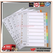A4 INDEX DIVIDER SUITABLE FOR RING FILE / COLOURS / MONTHS / ALPHABET / NUMBERING