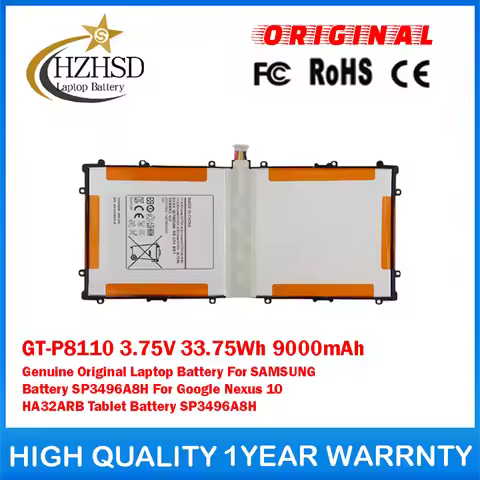 GT-P8110 3.75V 33.75Wh 9000mAh Genuine Original Laptop Battery For SAMSUNG Battery SP3496A8H For Goo