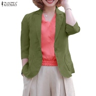 ZANZEA Women Korean Short Sleeves Casual Lapel Collar Commuting Blazer