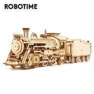 Robotime 3Dตัวต่อไม้ปริศนารถไฟของเล่น