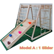Jungle Gym Climbing Frame JG125 อุปกรณ์ปีนป่าย ชุดปีนป่าย สไลเดอร์ 2 ชุด ชิงช้า และบันไดปีนป่าย ชุดป