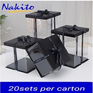 Kotak Nakito Ready stock Wedding Cake Box Transparent Birthday Cake Box 10inch one/two/three tier ko