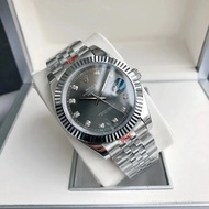 ROLEX-ROLEX Gray Diary Type 41mm Men's Watch Five-Bead Bracelet Diary Type Watch Diamond Dog Tooth R