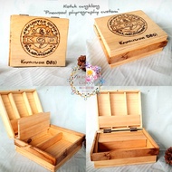 kotak cangklong/ kotak tingwe custom / bahan kayu Pinus pilihandesign gambar bisa request sesuai sel