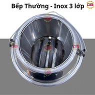 Lò Than Bếp than lu quay vịt INOX 3 lớp dành cho lu quay inox chân cong Lu kính phi  60 80 90100 Lu 