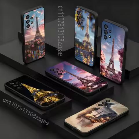 P-Paris Art Eiffel T-Tower For Samsung S 26,25,24,23,22,30,21,10,9,Ultra,Plus,Lite,FE,4,5G Phone Cas