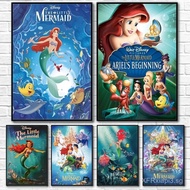 Ariel Anime Princess Mermaid Poster Print Home Living Room Decoration,No Frame Canvas Painting Gift