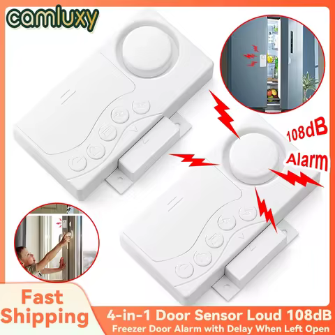 Camluxy Wireless Door Opening Sensor Time Delay Refrigerator Door Alarm Burglar Alarm Anti-theft Win
