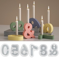 Arabic Numerals Candle Bracket Silicone Mold Candlestick Gypsum Mold For Home Decor Geometric Candlestick Mold Gypsum Mold For Home Decoration Epoxy Resin Silicone Mold