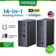 UGREEN 14 in 1 USB-C Docking Station Dock HDMI 4K60Hz DisplayPort 120Hz USB-A RJ45 SD TF Card Reader
