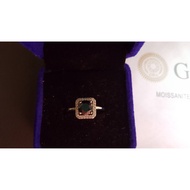 1Ct Black Moissanite Ring with GRA Cert