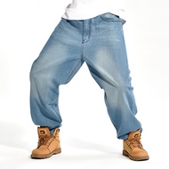 Men's Large Size Loose Hip Hop Skateboard Pants Men's Straight Jeans