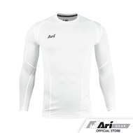 ARI COMPACT FIT LONG SLEEVE - WHITE/WHITE/BLACK เสื้อกระชับกล้ามเนื้อแขนยาว อาริ สีขาว