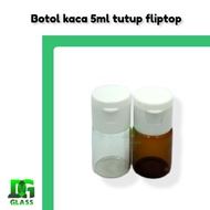BK5TP-17 5ml glass bottle with white fliptop cap 5ml glass fliptop bottle/