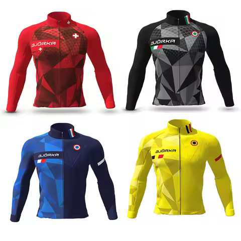 NEW BJORKA Autumn Long Sleeve Cycling Jersey Set Quick Dry and Breathable MTB Bike Cycling Pants Spr