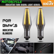 KICRY A Pair Motorcycle Indicators Front Rear Flowing Turn Signal Light Amber Motorbike For BMW R120