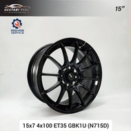 【Installation Available】N715D KONIIG DIAL-IN 15 INCH 15X7 4X100 ET35 GBK1U READY STOCK SPORT RIM