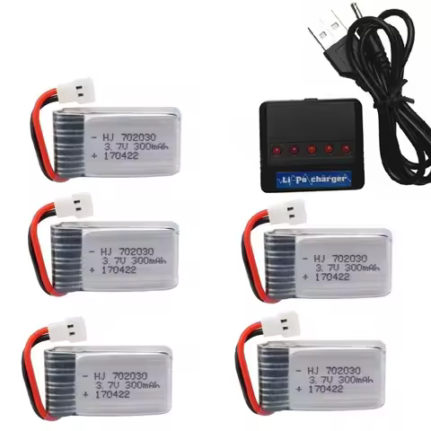 3.7V 300mAH Lipo Battery With Charger For Udi U816 U830 F180 E55 FQ777 FQ17W Hubsan H107 Syma X11C F