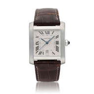 Cartier Tank Française Reference W5101755, a stainless steel automatic wristwatch with date