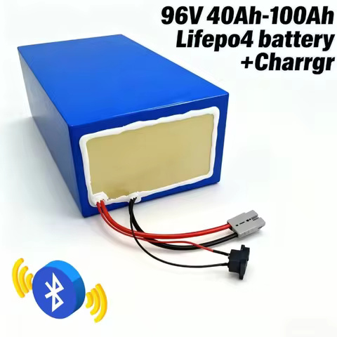 High Capacity 96V LiFePO4 Battery 40Ah-100Ah with BMS for 5000W Motor - Rechargeable Lithium Iron Ph
