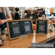 Desktop Wooden QR Code Board – Luxurious Laser Engraved