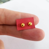 Giwang setengah bulat polos kadar 700 16 karat anting tusuk emas