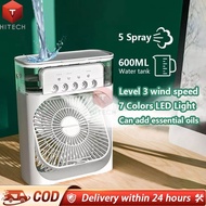 Air Cooler Fan 3 in 1 USB Air Cond Mini kipas Portable Conditioner aircond Humidifier Mist Cooler 7 Colors 3 Wind Speeds