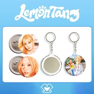 NEW Kpop Hearts2Hearts Lemon Tang Album Badge Mirror Keychain Pendant Tin Button Merch for S2U Fans