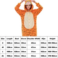 Animal Tiger Onesie Cartoon Cosplay Sleepwear Adult Kigurumi Pajama Halloween Party Costume Flannel 